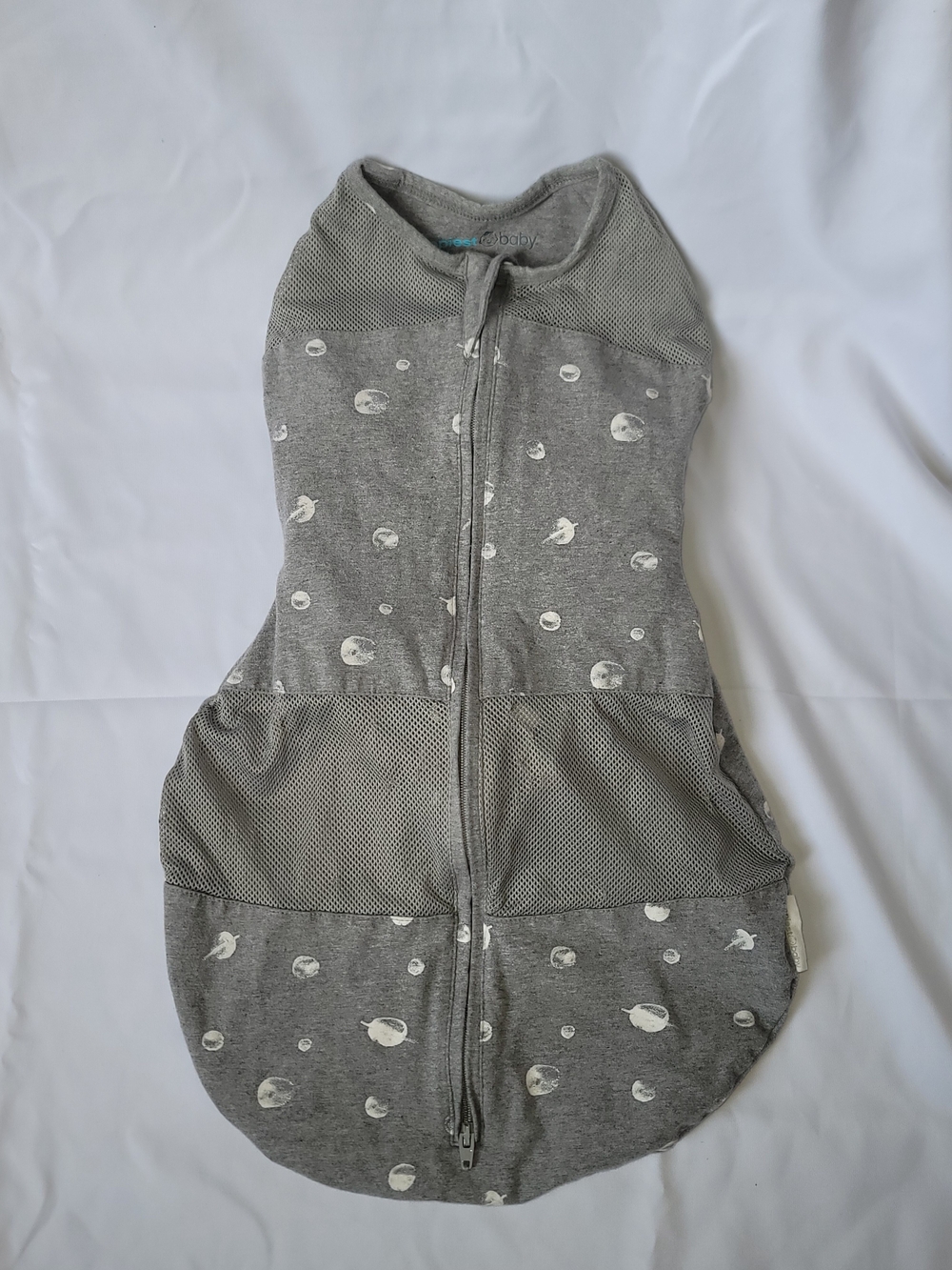 Grey Moon & Planet Baby Sleep Sack with Front Zip